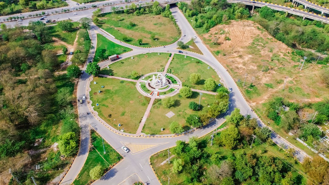 Aerial view of Islamabad roads representing local car rental services